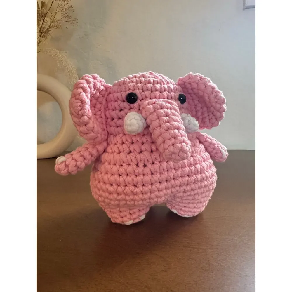 *Pre-Made Plushie* Woobles Lulu the Pink Elephant Large Collectible Animal Plush